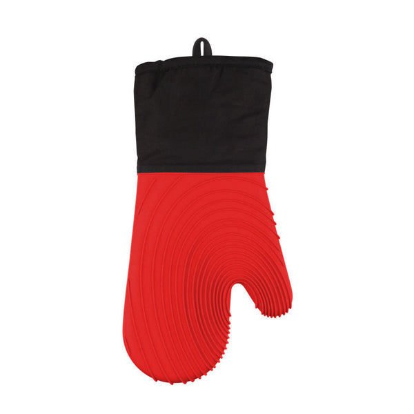 Elosung Red Spiral Pattern Silicone Oven Mitts Heat Resistant Non Slip Design (1 Pair/2 Pcs) Oven Mitts & Potholders