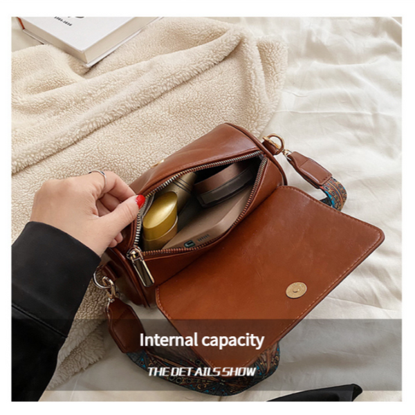 Coffee Pu Leather Shoulder Bag With Strap Compact Stylish Women's Bags & Handbags