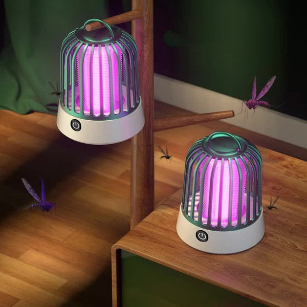 Green Electric Mosquito Killer Lamp With Dual Modes 1200Ma Usb Rechargeable Insect Zappers