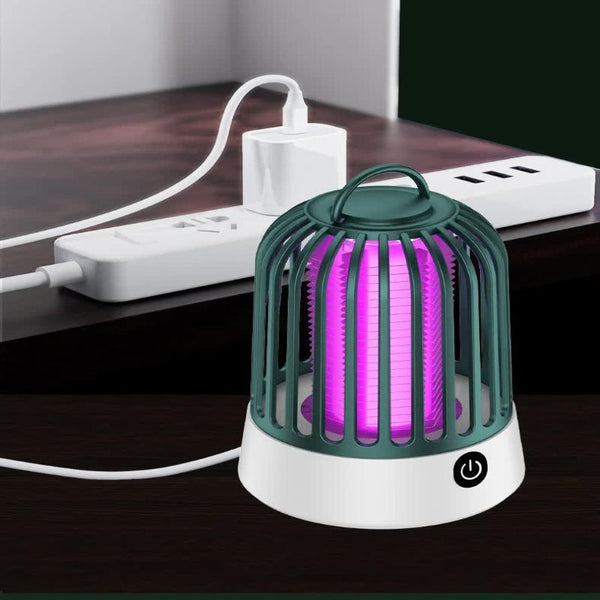 Green Electric Mosquito Killer Lamp With Dual Modes 1200Ma Usb Rechargeable Insect Zappers