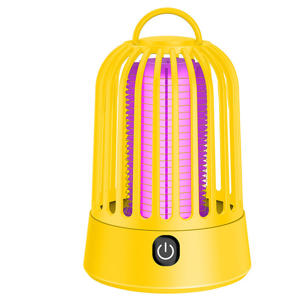 Yellow Electric Mosquito Killer Lamp With Dual Modes 1200Ma Usb Rechargeable Insect Zappers