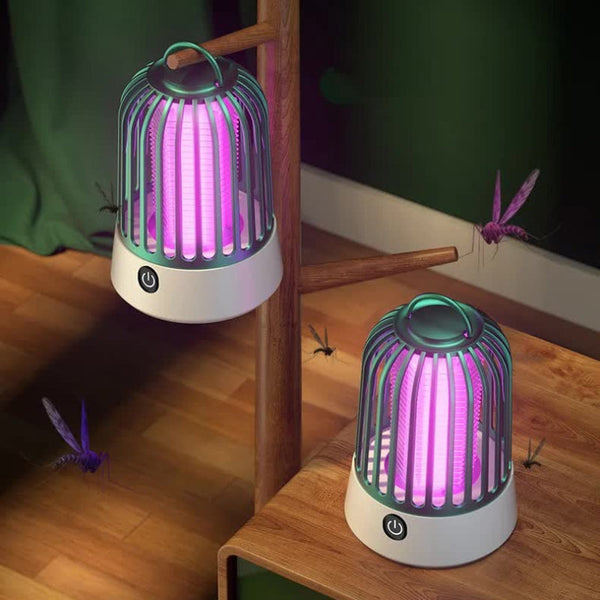 Yellow Electric Mosquito Killer Lamp With Dual Modes 1200Ma Usb Rechargeable Insect Zappers