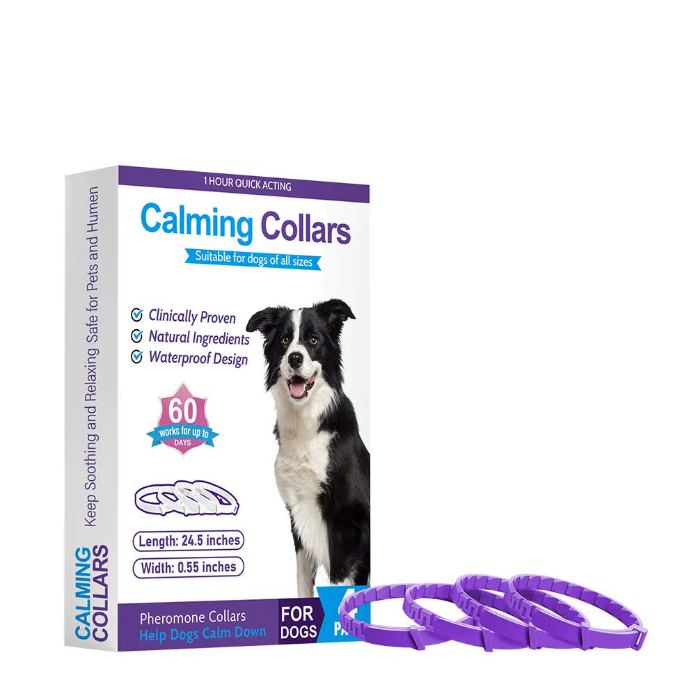 Elosung Purple Calming Collars For Dogs Natural Stress Relief 4 Pack Dog Collars