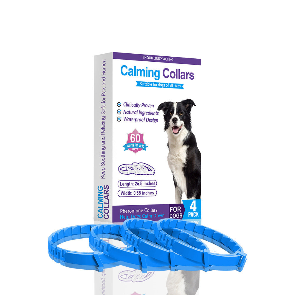 Elosung Blue Calming Collars For Dogs Natural Stress Relief 4 Pack Dog Collars