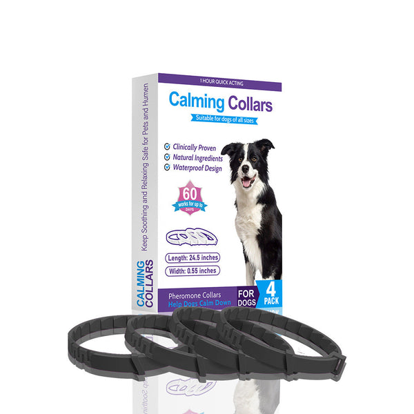 Elosung Black Calming Collars For Dogs Natural Stress Relief 4 Pack Dog Collars