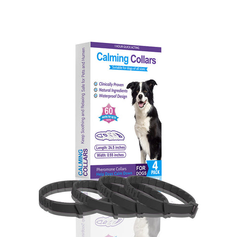 Elosung Black Calming Collars For Dogs Natural Stress Relief 4 Pack Dog Collars