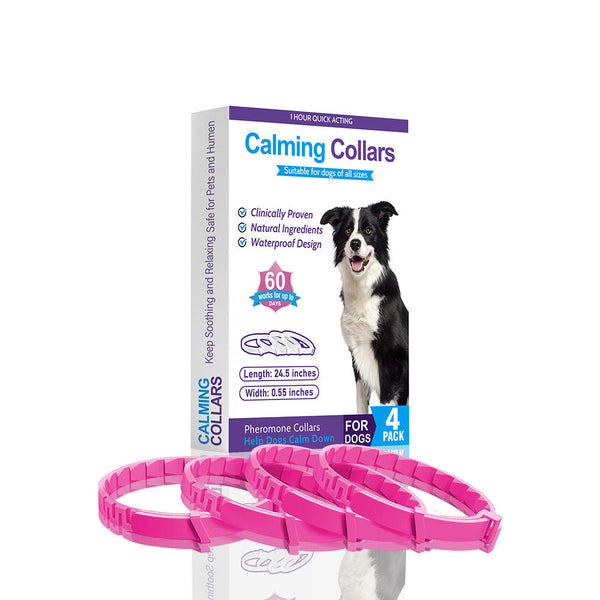 Elosung Pink Calming Collars For Dogs Natural Stress Relief 4 Pack Dog Collars
