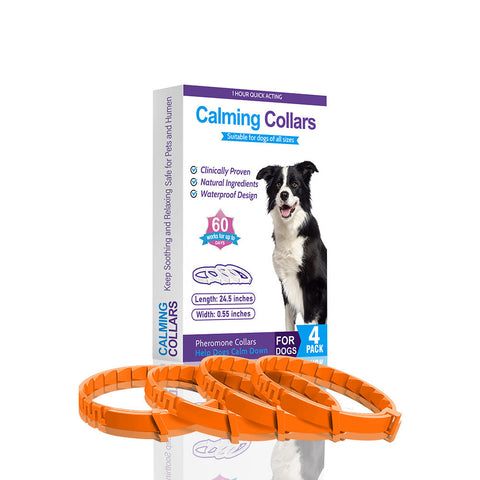Elosung Orange Calming Collars For Dogs Natural Stress Relief 4 Pack Dog Collars