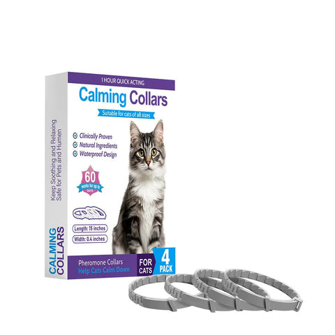 Gray Calming Collars For Cats Natural Anxiety Relief 4 Pack Dog Collars