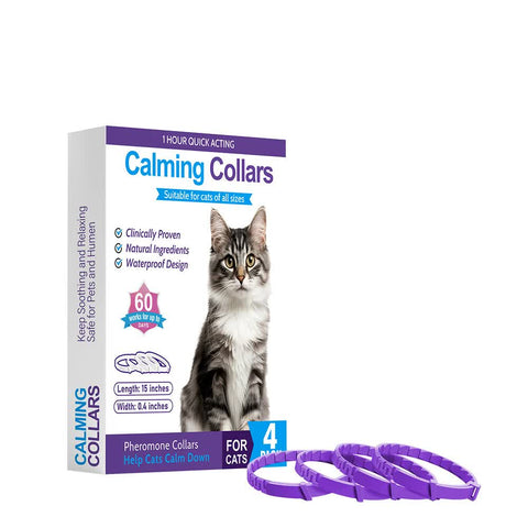 Elosung Purple Calming Collars For Cats Natural Anxiety Relief 4 Pack Dog Collars