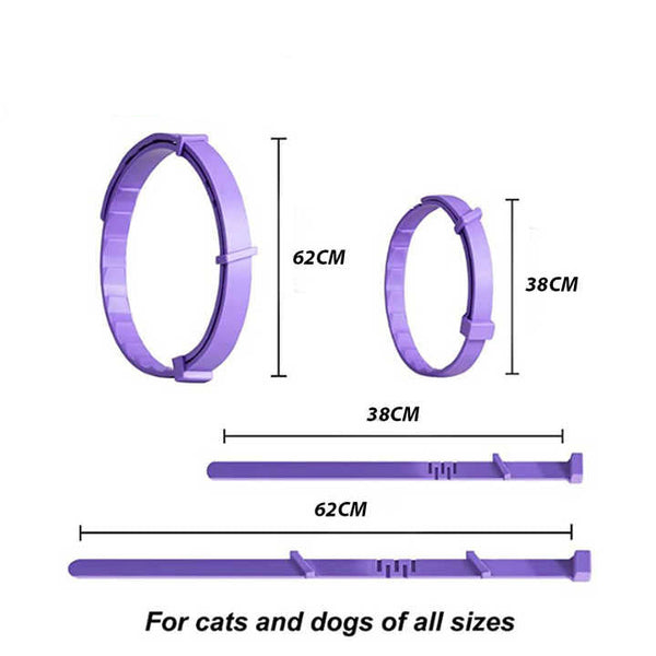 Elosung Purple Calming Collars For Cats Natural Anxiety Relief 3 Pack (2 Set/6Pcs) Dog Collars