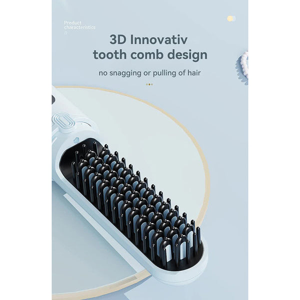 Elosung Cordless Hair Straightener Brush With Adjustable Temperature Pink Straightening & Curling Irons