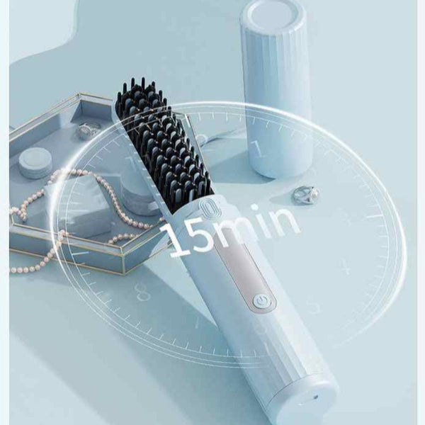 Elosung Cordless Hair Straightener Brush With Adjustable Temperature Black Straightening & Curling Irons