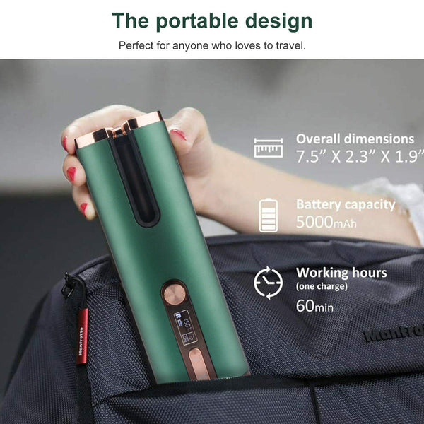 Elosung Cordless Automatic Hair Curler With Adjustable Temperature Gray Straightening & Curling Irons