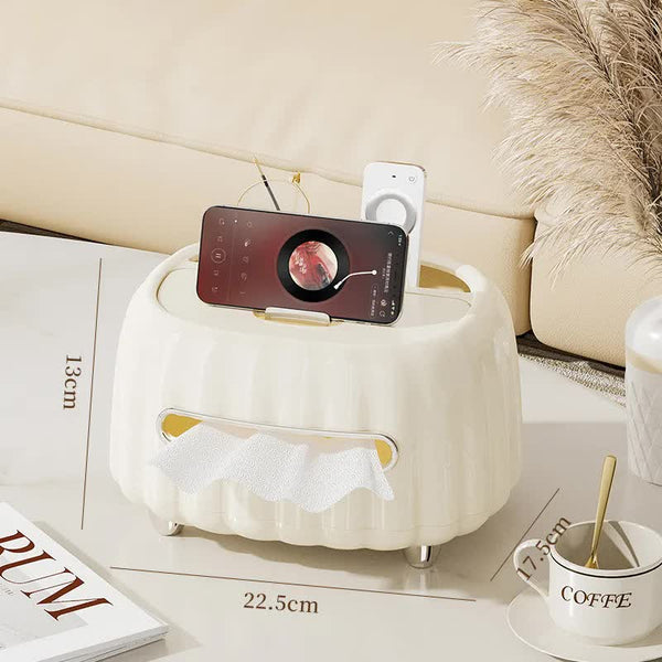 Elosung Multi Functional Tissue Box Organizer With Storage Compartments Tissue Box Covers