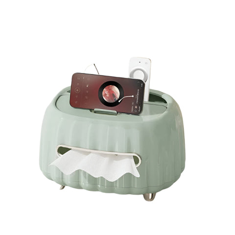 Elosung Multi Functional Tissue Box Organizer With Storage Compartments Green Tissue Box Covers