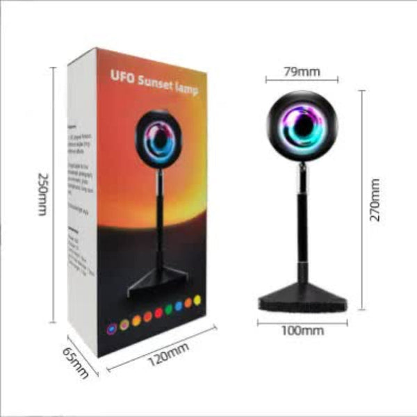 Elosung Ufo Rgb Sunset Projection Lamp With 16 Colors Remote Control Black Lamps