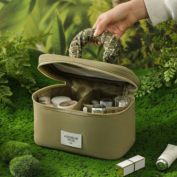 Elosung Waterproof Cosmetic Bag With Handle Pale Green Makeup Bags & Cases