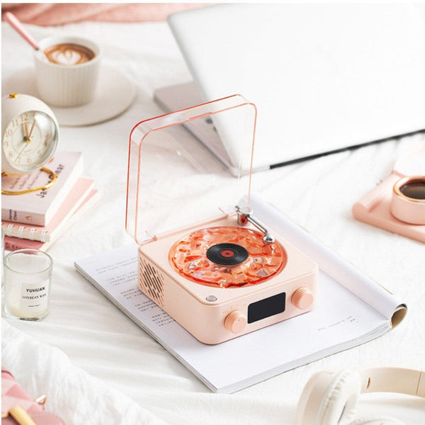 Elosung Pink Kw03 Bluetooth Sleep Sound Machine Retro Design With 1500Mah Battery Audio Docks & Mini Speakers