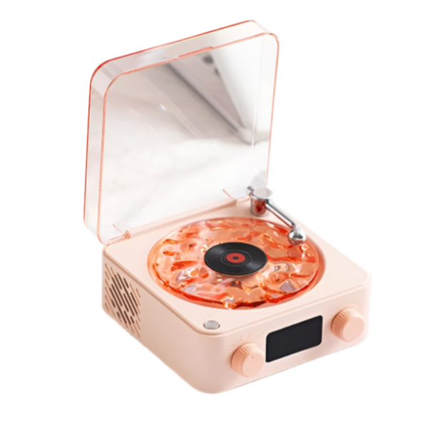 Elosung Pink Kw03 Bluetooth Sleep Sound Machine Retro Design With 1500Mah Battery Audio Docks & Mini Speakers