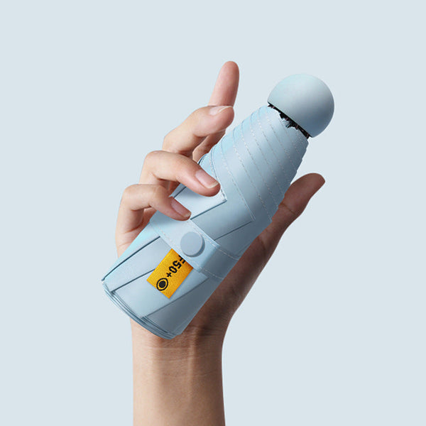 Navy Blue Compact 5 Fold Umbrella With Uv Protection Wind Resistance And Travel Friendly Design Umbrellas