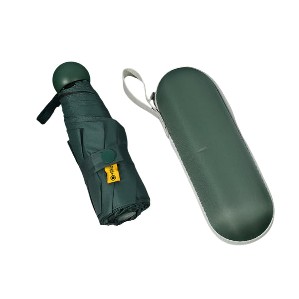 Orange Compact 5 Fold Umbrella With Uv Protection Wind Resistance And Travel Friendly Design Umbrellas