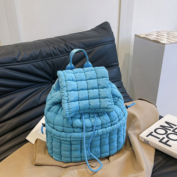 Elosung Lightweight Quilted Nylon Backpack With Straps Women Backpacks