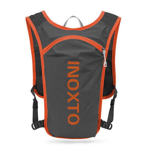 Elosung Lightweight Hydration Running Vest With 5L Capacity Reflective Strips Dark Gray Backpack Orange Text Hydration Packs