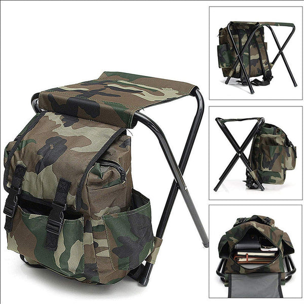 Elosung Camo Foldable Backpack Stool For Outdoor Camping Fishing And Hiking Waist Packs & Bags