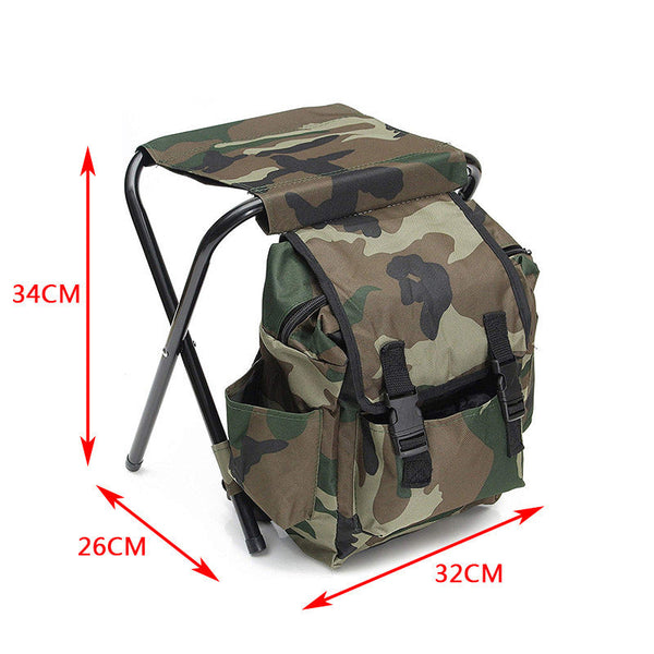 Elosung Camo Foldable Backpack Stool For Outdoor Camping Fishing And Hiking Waist Packs & Bags