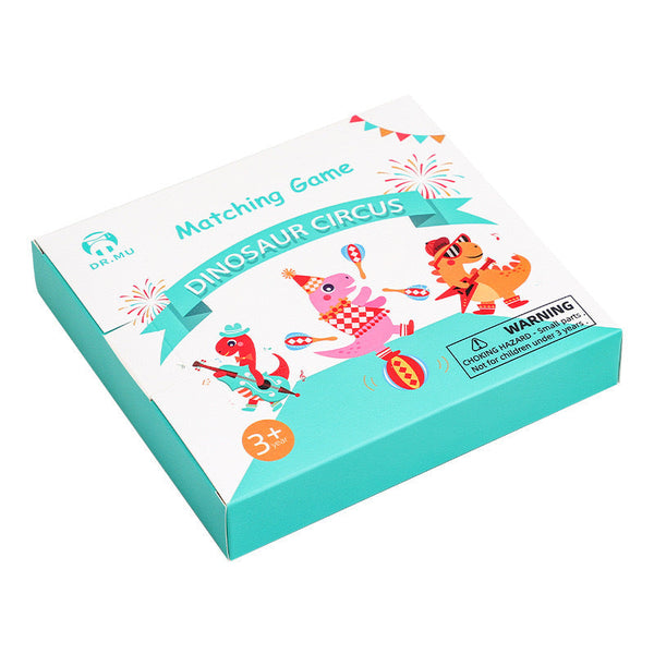 Elosung Dinosaur Circus Matching Game For Kids With Wooden Dice And Timer Educational Toys