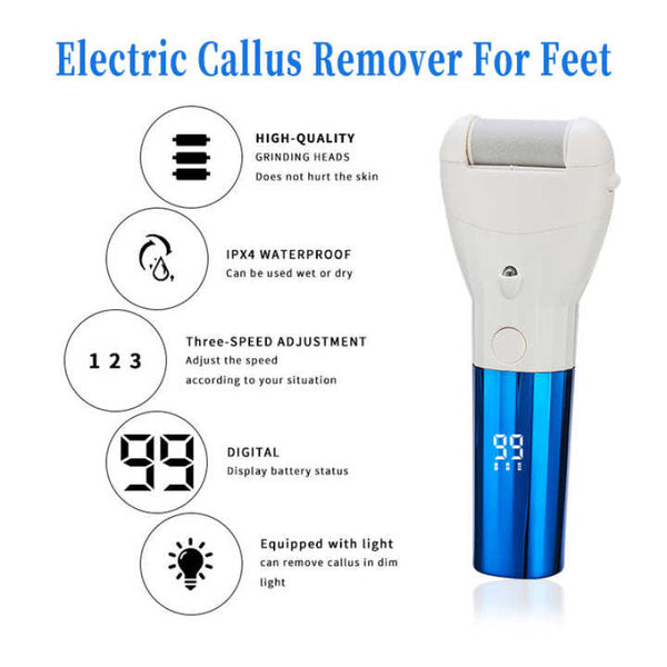 Elosung Rechargeable Electric Callus Remover With Speeds And Led Display Dark Blue Electric Files & Tools