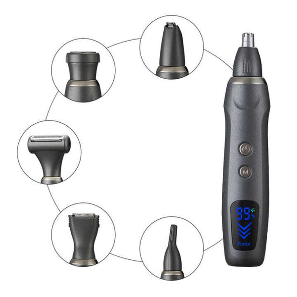 Elosung 6 In 1 Rechargeable Electric Grooming Kit With Interchangeable Heads And Led Display Clippers & Trimmers