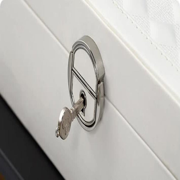 Veile Studios Black Luxury Quilted Jewelry Storage Box With Mirror And Multi Layer Compartments Jewellery Boxes