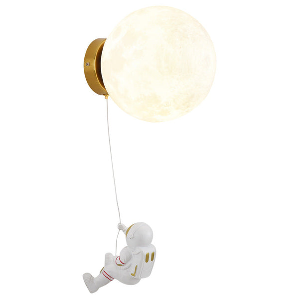 Elosung Astronaut Moon Wall Lamp With Led White Light Diameter 15Cm Lamps