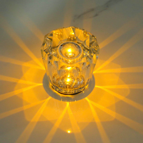 Elosung Crystal Led Table Lamp With Starburst Effect Rechargeable And Portable Designtype B 90Mm (H) *85Mm (W) Lamps