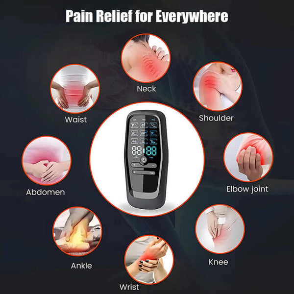 Elosung Dual Output Ems / Tens Massage Device With 9 Modes And Type C Charging 8 Adhesive Pads Massagers