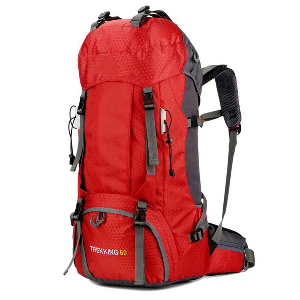 Elosung Red 60L Waterproof Hiking Backpack With Multi Pocket Design For Outdoor Adventures Daypacks