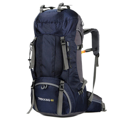 Elosung Dark Blue 60L Waterproof Hiking Backpack With Multi Pocket Design For Outdoor Adventures Waist Packs & Bags