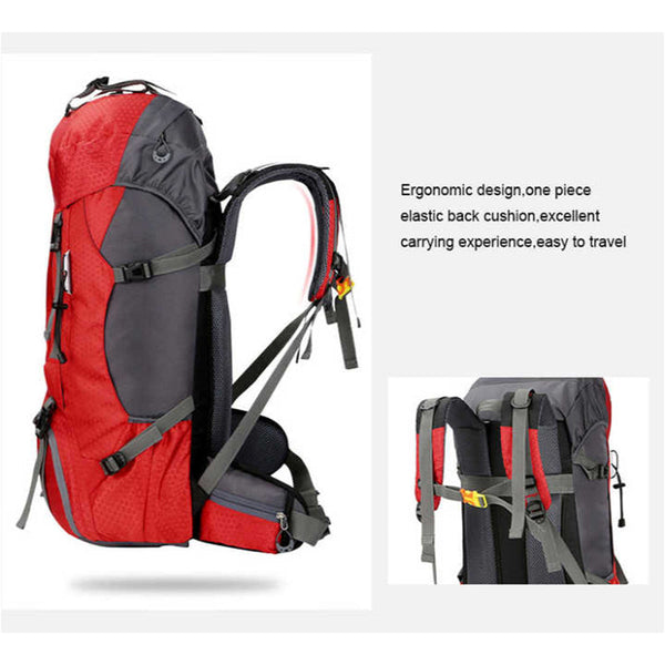 Elosung Dark Blue 60L Waterproof Hiking Backpack With Multi Pocket Design For Outdoor Adventures Waist Packs & Bags