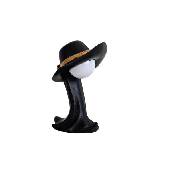 Elosung Black Creative Cowboy Hat Usb Table Lamp For Office Decor Lamps