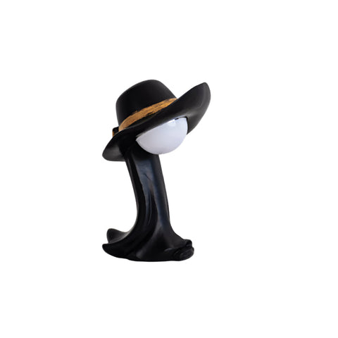 Elosung Black Creative Cowboy Hat Usb Table Lamp For Office Decor Lamps