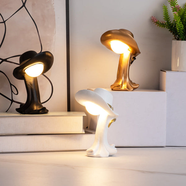 Gold Creative Cowboy Hat Usb Table Lamp For Home And Office Decor Lamps