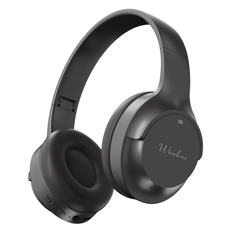 Black Wireless Bluetooth With Hi Fi Bass Foldable Design And Card Slot Headphones