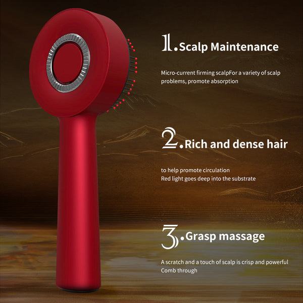 Elosung Wn 02 Gray Multi Function Red Light Massage Comb With 3 Modes And Rechargeable Battery Massagers