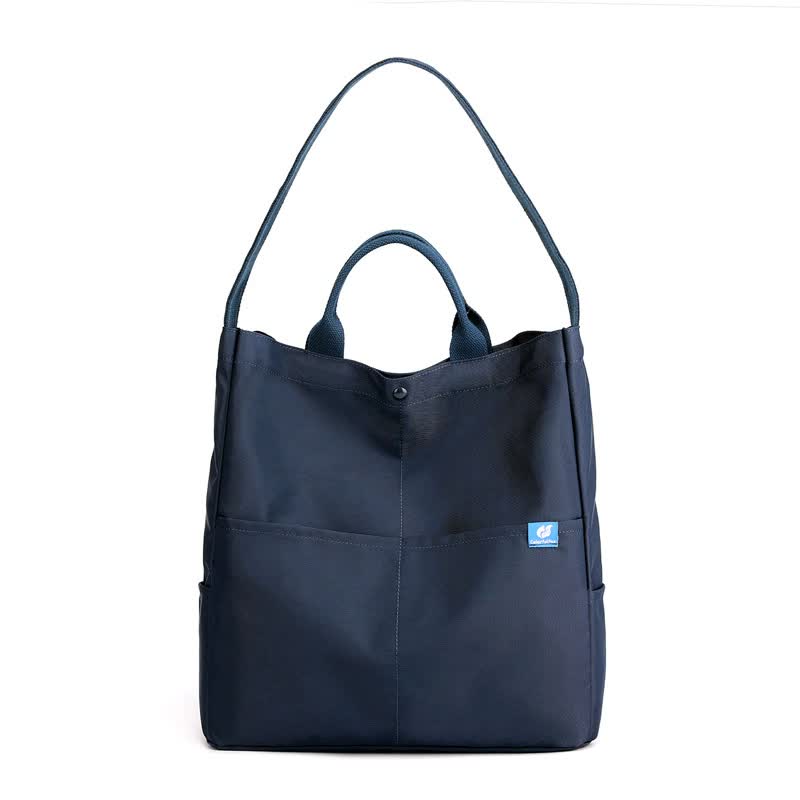 Elosung Blue Minimalist Nylon Tote Bag With Shoulder Strap Large Capacity Women's Bags & Handbags