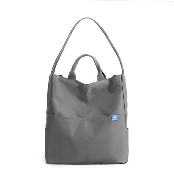 Elosung Gray Minimalist Nylon Tote Bag With Shoulder Strap Large Capacity Women's Bags & Handbags
