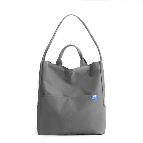 Elosung Gray Minimalist Nylon Tote Bag With Shoulder Strap Large Capacity Women's Bags & Handbags