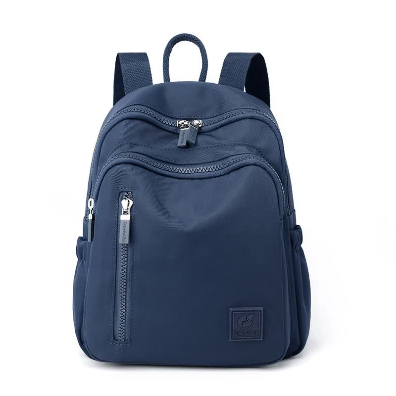Blue Mini Nylon Multi Compartment Backpack Lightweight And Stylish Everyday Bag Women Backpacks