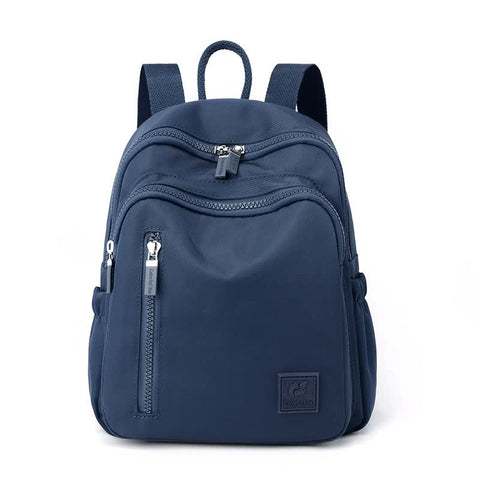 Blue Mini Nylon Multi Compartment Backpack Lightweight And Stylish Everyday Bag Women Backpacks